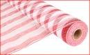Deco Poly Mesh Red White Stripe Metallic Stripe 21