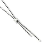 14k White Gold X Lariat Necklace - 17 Inch