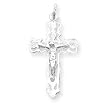 Sterling Silver Crucifix Pendant with 20 Inch Sterling Silver Chain