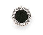  : 14K Gold Diamond and Onyx Tie Tack