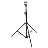 Savage 13' Four-Section Heavy Duty Air-Cushioned Light Stand, 4 Section with 3 Risers, Black