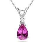 0.02 Cts Diamond & 0.45 Cts Pink Sapphire Pendant