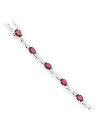 Sterling Silver Red & Clear CZ Bracelet
