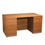 10600 Series Double Pedestal Desk, Full Pedestals, Medium Oak, 60 x 30 (HON10673MM) Category: Wood Desks