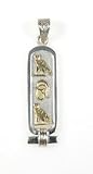Egyptian Mom Cartouche - Solid Style in Silver, Gold or Silver with Gold Symbols