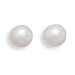 Grade AAA 7-7.5mm Cultured Akoya Pearl Earrings with White Gold Posts and Earring Backs
