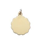 Fancy Edge Round Disc, 14K Gold Charm