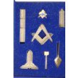 Masonic Working Tools Miniature Antique Gold with Lapel Pin