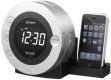 Sony ICF CD3 IP CD Uhrenradio und Apple iPod Docking Funktion silber