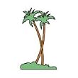 Tropical Palm Trees Temporary Tattoo 2x2