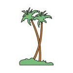 Tropical Palm Trees Temporary Tattoo 2x2