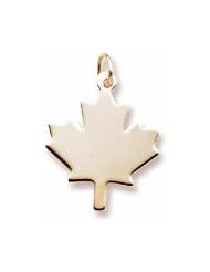 Rembrandt Charms, Maple Leaf Charm, 10K Yellow Gold, Engravable