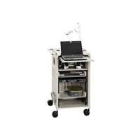Bretford TCPUL23FF-BK Compact All-in-one Presentation Cart. Lockable With Slide Out Projector Shelf
