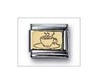 Engraving Coffee Cup No Color Classic Gold, Italian Charm by Nomination Charms
