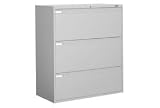 36W 3 Drawer Binder Lateral File - Gray