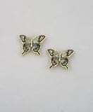 Hand enameled and gold plated butterfly earrings