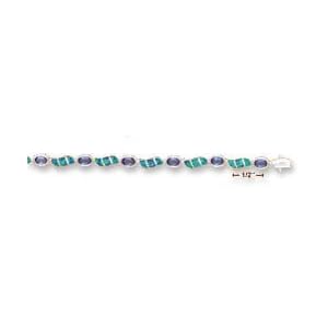 7I Alt Synthetic Tanzanite Syn. Blue Opal Swoosh Bracelet by