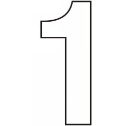 75mm White Helvetica Bold Condensed Style Vinyl Number 1: Amazon.co.uk