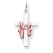 Sterling Silver Enameled Cross with 20 Inch Sterling Silver Chain