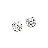 Certified 1 CT. TW. Diamond Solitaire Earrings