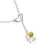 Silver Love with Tennis Ball Heart Lariat Charm Necklace [Jewelry]