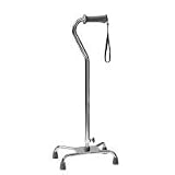Lumex Silver Collection Quad Canes, Ortho-Ease Grip, Large Base, Aluminum, 4/cs