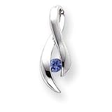 14k White Gold 3mm Tanzanite Pendant