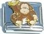 Clearly Charming Monkey Holding Banana Italian Charm Bracelet Link