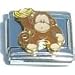 Clearly Charming Monkey Holding Banana Italian Charm Bracelet Link