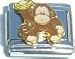 Clearly Charming Monkey Holding Banana Italian Charm Bracelet Link