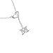 Large Silver Initial - M Silver Plated Heart Lariat Charm Necklace [Jewelry]
