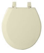 WOOD TOILET SEAT - BONE, STANDARD SIZE ROUND, BEVELLED EDGE