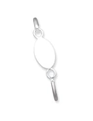 Sterling Silver Bangle w/Oval ID Plate Bracelet QB414"