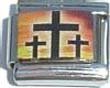 Clearly Charming Three Crosses Italian Charm Bracelet Link