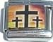 Clearly Charming Three Crosses Italian Charm Bracelet Link
