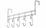 Chrome Over The Door Hanger With 5 Hooks