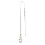 Sterling Silver CZ (Cubic Zirconia) Teardrop Threader Earrings