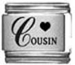 Clearly Charming Heart Cousin Laser Italian Charm