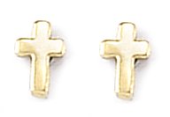 14k Yellow Gold Small Cross Earrings by Bob Siemon