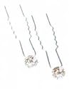 Solida Haarnadel silber mit Strass-Stein / 12 Stk.