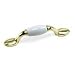 3" CTC White Polished Brass Pull