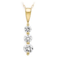 Certified, 14kt. Gold, 1 2 ct. tw. Three Diamond Pendant by Fred Meyer Jewelers