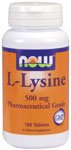 L-Lysine by NOW Foods - (500mg - 100 Tablets)