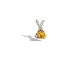 14K White Gold Genuine Trillion Citrine Pendant