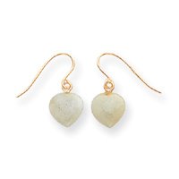Sardelli - 14kt Gold Jade Heart Dangle Earrings by 
