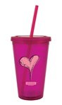 Twisted Heart 16oz Spirit Double Wall Acrylic Tumbler Cup with Straw-BPA FREE