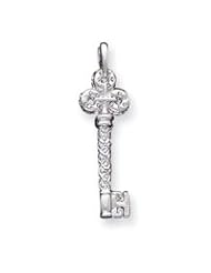 Sterling Silver CZ Key Pendant