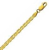 14k Yellow Gold 22 Inch X 3.2 mm Mariner Link Necklace - B0001ZVD8C