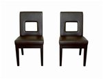 Dark Brown Leather Dining Chairs