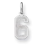 Sterling Silver Small Satin Number 6